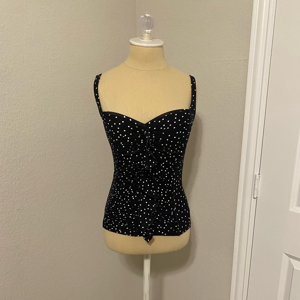 La Blanca Polka Dot Tank Swimsuit Top